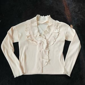 VINTAGE RUFFLE CARDIGAN